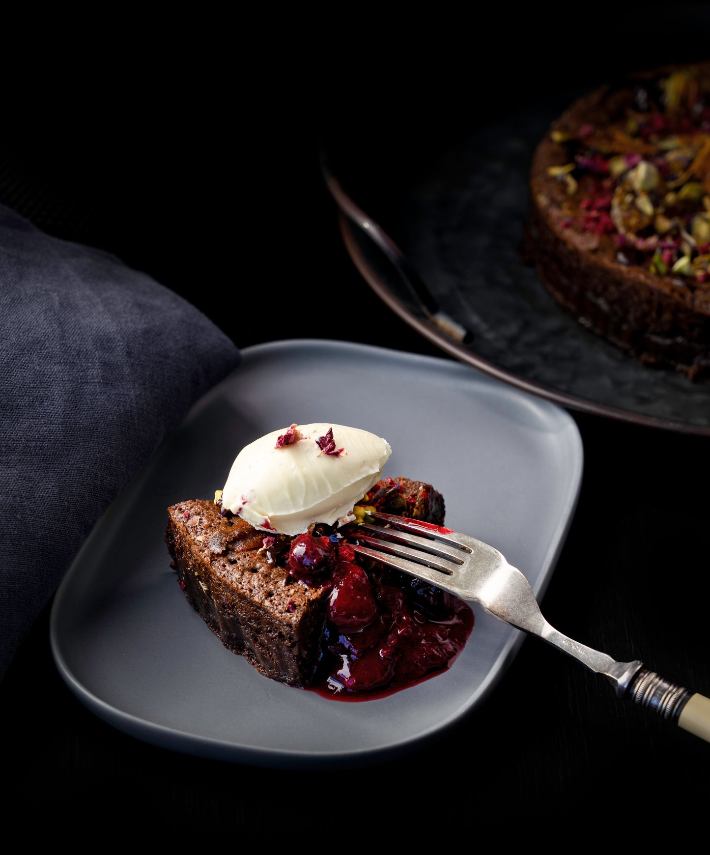 Divine caramelised dark chocolate torte